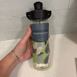 Lifefactory Glass Water Bottle with Flip Cap